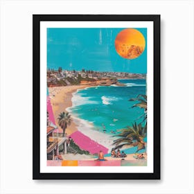 Bondi Beach   Retro Collage Style 3 Art Print