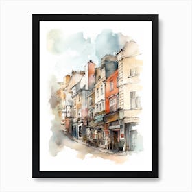 Leyton London Neighborhood, Watercolour 4 Art Print