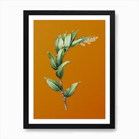 Vintage Treacleberry Botanical on Sunset Orange n.0704 Art Print