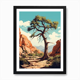  Retro Illustration Of A Joshua Tree In Rocky Mountain 1 Art Print