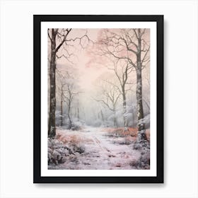 Dreamy Winter Painting The New Forest England 2 Art Print