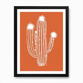 Cactus Line Drawing Hedgehog Cactus 2 Art Print