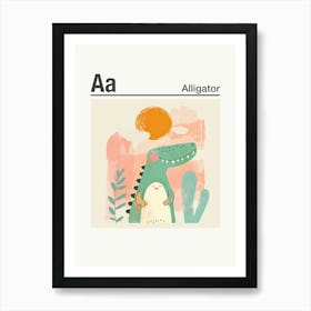 Animals Alphabet Alligator 3 Art Print