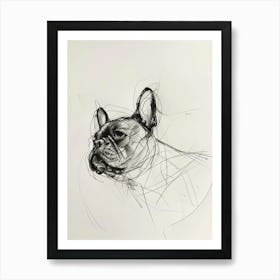 French Bulldog Charcoal Line 4 Art Print