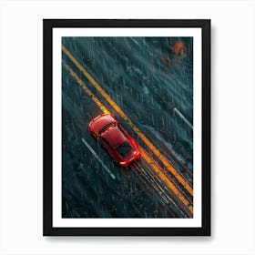 Car Driving In The Rain 6 Art Print