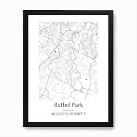 Bethel,United States Minimalist Map Art Print