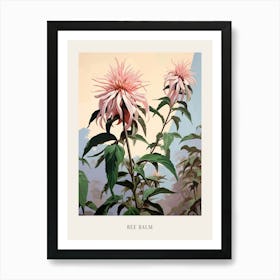 Floral Illustration Bee Balm 1 Poster Affiche