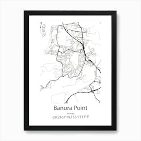 Banora Point,Australia Minimalist Map Art Print