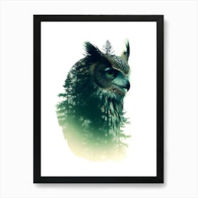 Owl In The Forest 5 Art Print