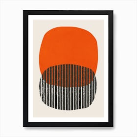 Bold Orange And Black Art Print