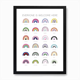 Everyone Is Welcome Here Lgbt Art Print