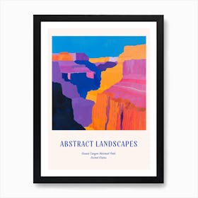 Colourful Abstract Grand Canyon National Park Usa 4 Poster Blue Art Print