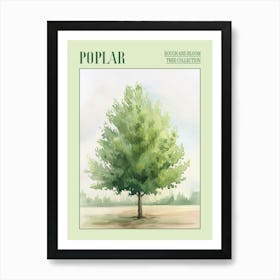 Poplar Tree Atmospheric Watercolour Painting 3 Poster Art Print