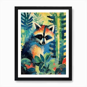 Raccoon Matisse Inspired Woodland 2 Art Print