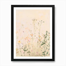 Wildflowers - Soft Colors Painting Landscape. Delicate Illustration Poster