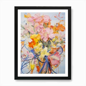 Abstract Flower Painting Freesia 2 Art Print