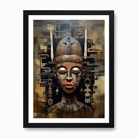 African Rhythms: Masked Tribe Melodies Art Print