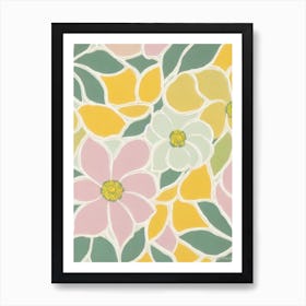 Sweet Pea Pastel Floral 3 Flower Art Print