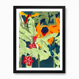 Orangutan In The Jungle Art Print