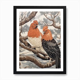 Art Nouveau Birds Poster Chicken 5 Art Print