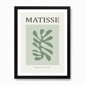 Inspired by Matisse - Green Flower 01 Art Print