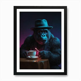 Gorilla In A Hat Art Print