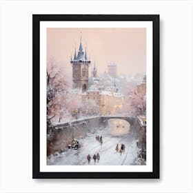 Dreamy Winter Painting Prague Czech Republic 4 Art Print