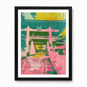 Meiji Shrine In Tokyo Duotone Silkscreen 2 Art Print