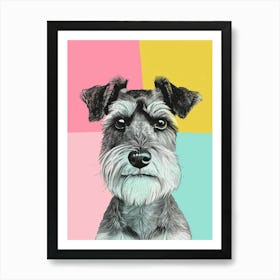 Wire Fox Terrier Dog Pastel Line Watercolour Illustration  2 Art Print