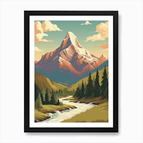 Mount Robson Provincial Park Canada 1 Vintage Travel Illustration Art Print