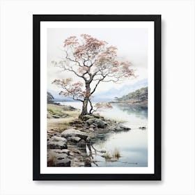 Amanohashidate In Kyoto, Japanese Brush Painting, Ukiyo E, Minimal 6 Art Print