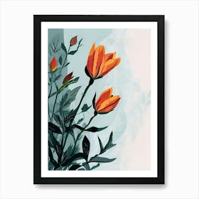 Orange Flowers 4 Art Print