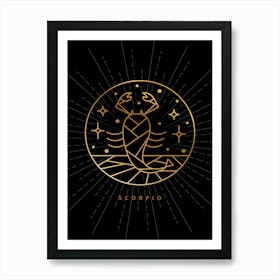 Scorpio Zodiac Sign — Zodiac geometric Art Print