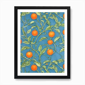 Tangerine Vintage Botanical Fruit Art Print