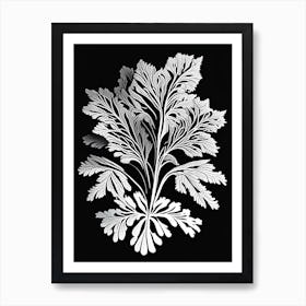 Parsley Leaf Linocut 2 Art Print