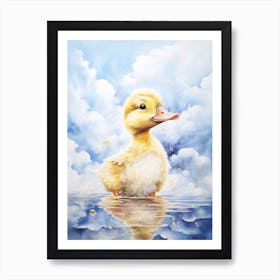 Cute Duckling In The Cloud 1 Art Print