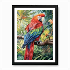 Tropical Symphony: Colorful Parrot Wall Decor Art Print