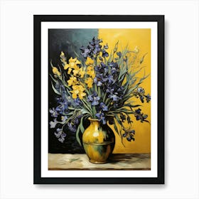 Irises In A Vase art print Art Print