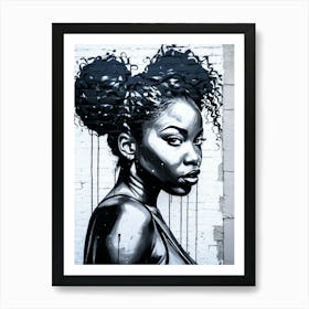 Graffiti Mural Of Beautiful Black Woman 55 Art Print