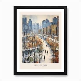 Winter City Park Poster High Line Park New York City 1 Art Print