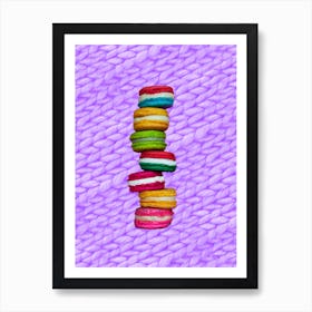 Sweet knits - Macaron Purple Art Print