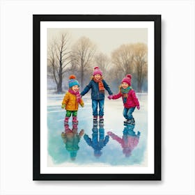 Ice Skaters 1 Art Print