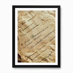 Antique Paper Exhibiting A Rustic Pattern Aged Sepia Tones With Gentle Creases And Worn Edges Hint (2) Art Print