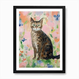 A Singapura Cat Painting, Impressionist Painting 4 Art Print