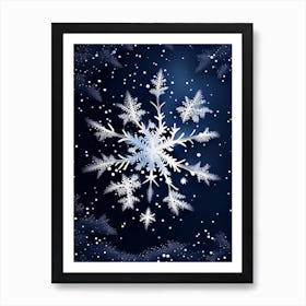 Stellar Dendrites, Snowflakes, Neutral Abstract 1 Art Print