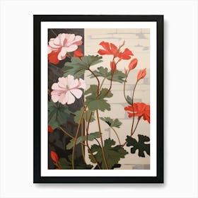 Flower Illustration Geranium 4 Art Print