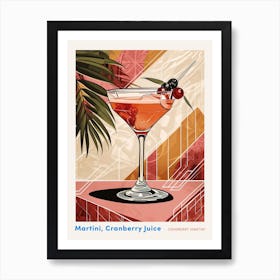 Art Deco Tropical Background Cocktail 1 Poster Art Print