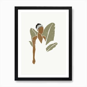 Boho Bird of Paradise Leaves III Art Print