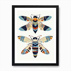 Colourful Insect Illustration Hornet 5 Art Print