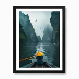 Woman In A Boat Art Print